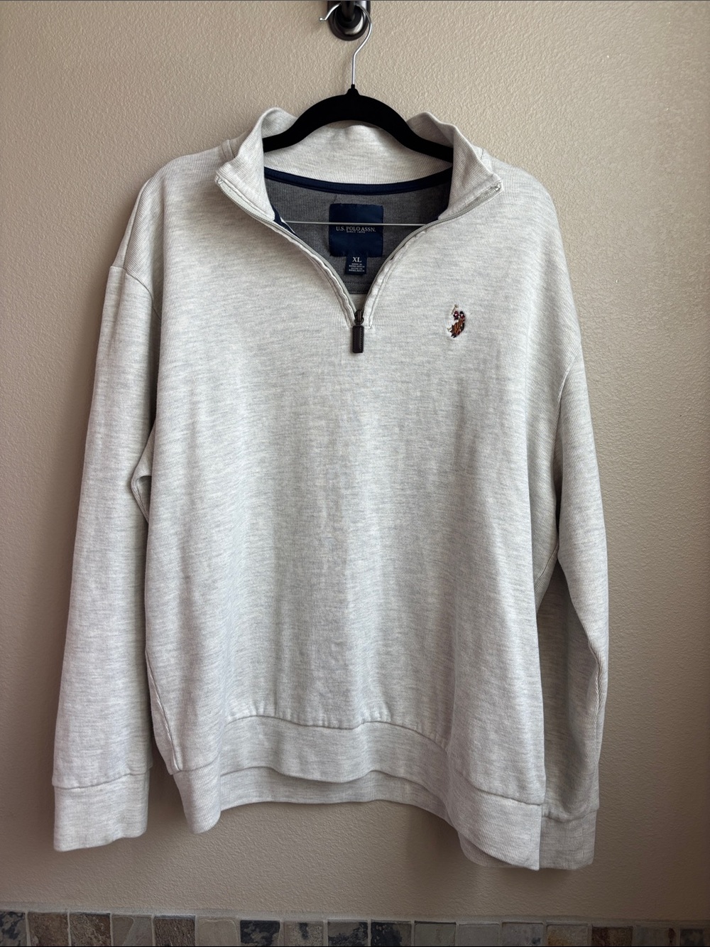 U.S. Polo Assn. Men’s XL Gray Quarter Zip Pullover